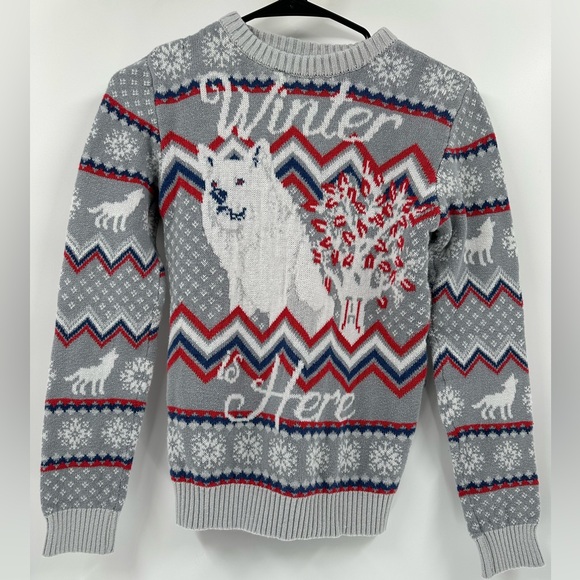 HBO Sweaters - HBO Game of Thrones Winter is here Dire Work House Stark Sweater Sz Small